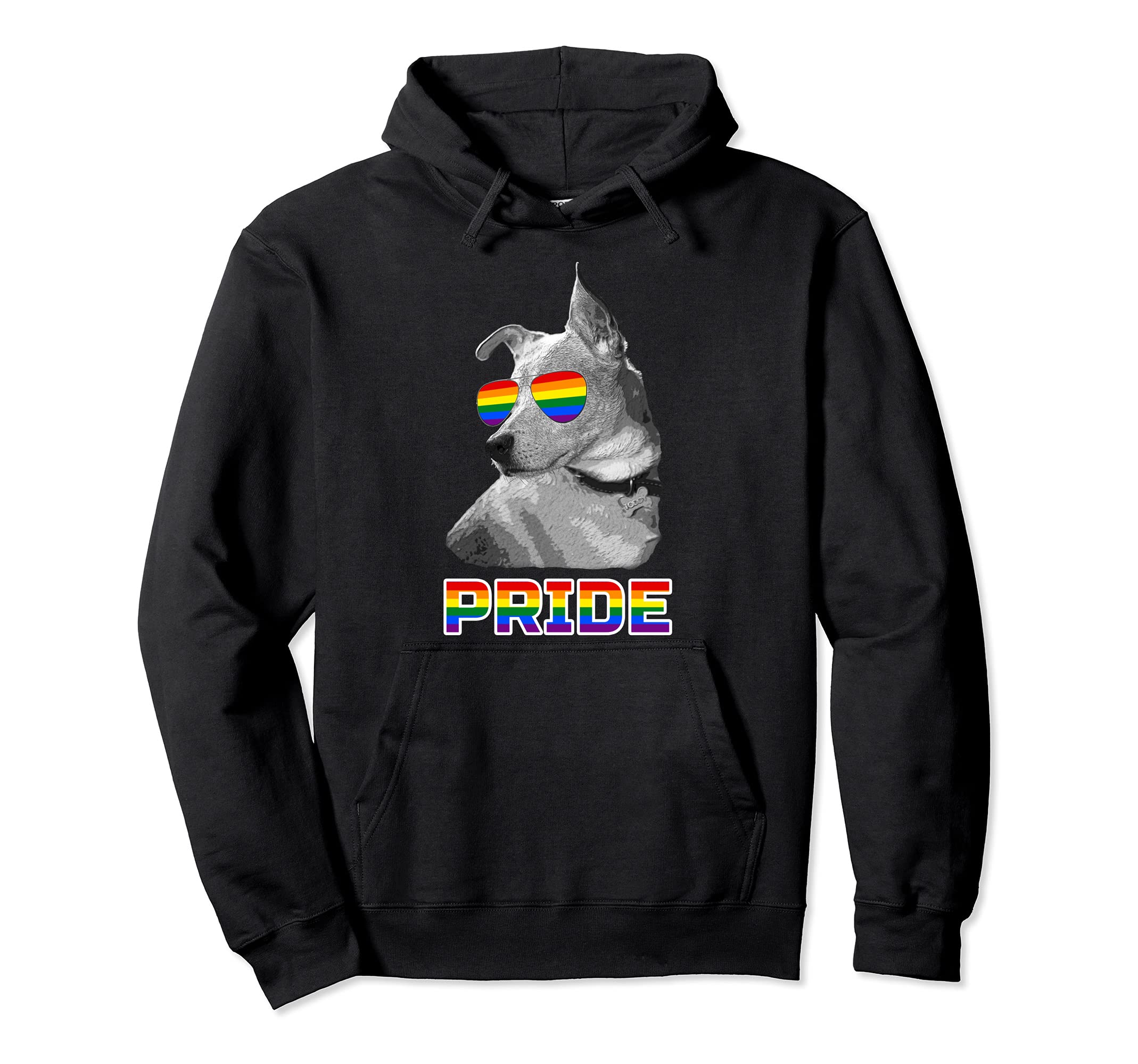 Dog Pride Gay Lesbian LGBT Awareness Rainbow Flag Pullover Hoodie