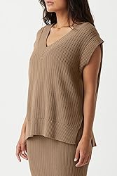 Saodimallsu Womens V Neck Sweater Vest Oversized
