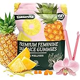 Kuasarvita Premium Vaginal Probiotics Gummies | Menstrual Relief | Feminine Care for Woman Balance pH | Hawaiian Pineapple Flavor | Sugar Free | 60 Gummies