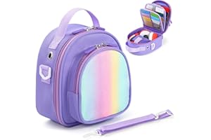 TATAVR Carrying Case Compatible with Yoto Mini, Card Holder Hold Up to 30 Cards, Travel Storage Bag with Adjustable Shoulder Strap for Audio Music Player & Headphone Accessories,Bag Only (Purple)