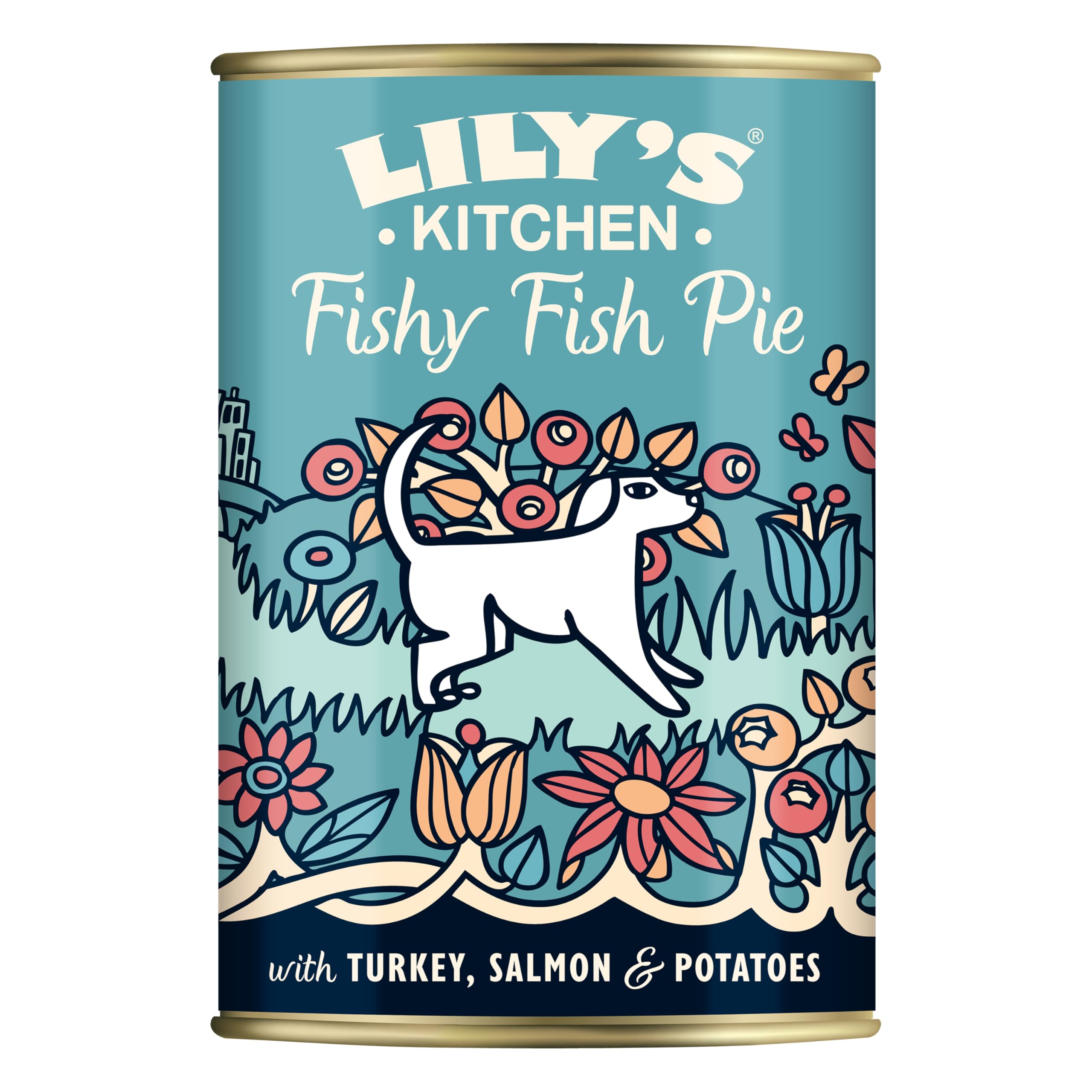 Lily's Kitchen Natural Adult Dog Food Wet Tins Fishy Fish, Pie Complete Meal Recipes, 6 Tins x 400g