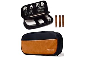 ARTOS Leather Electronic Organizer Travel Case | Cable Organizer | Cable Storage | Cable Bag | Tech Pouch | Charger Cord Organizer | Travel Essentials | Travel Work Essentials | Travel Organization