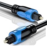 BlueRigger Digital Optical Audio Toslink Cable (10FT - 2 Pack, Fiber Optic Cord, in-Wall CL3 Rated, 24K Gold-Plated) - Compat