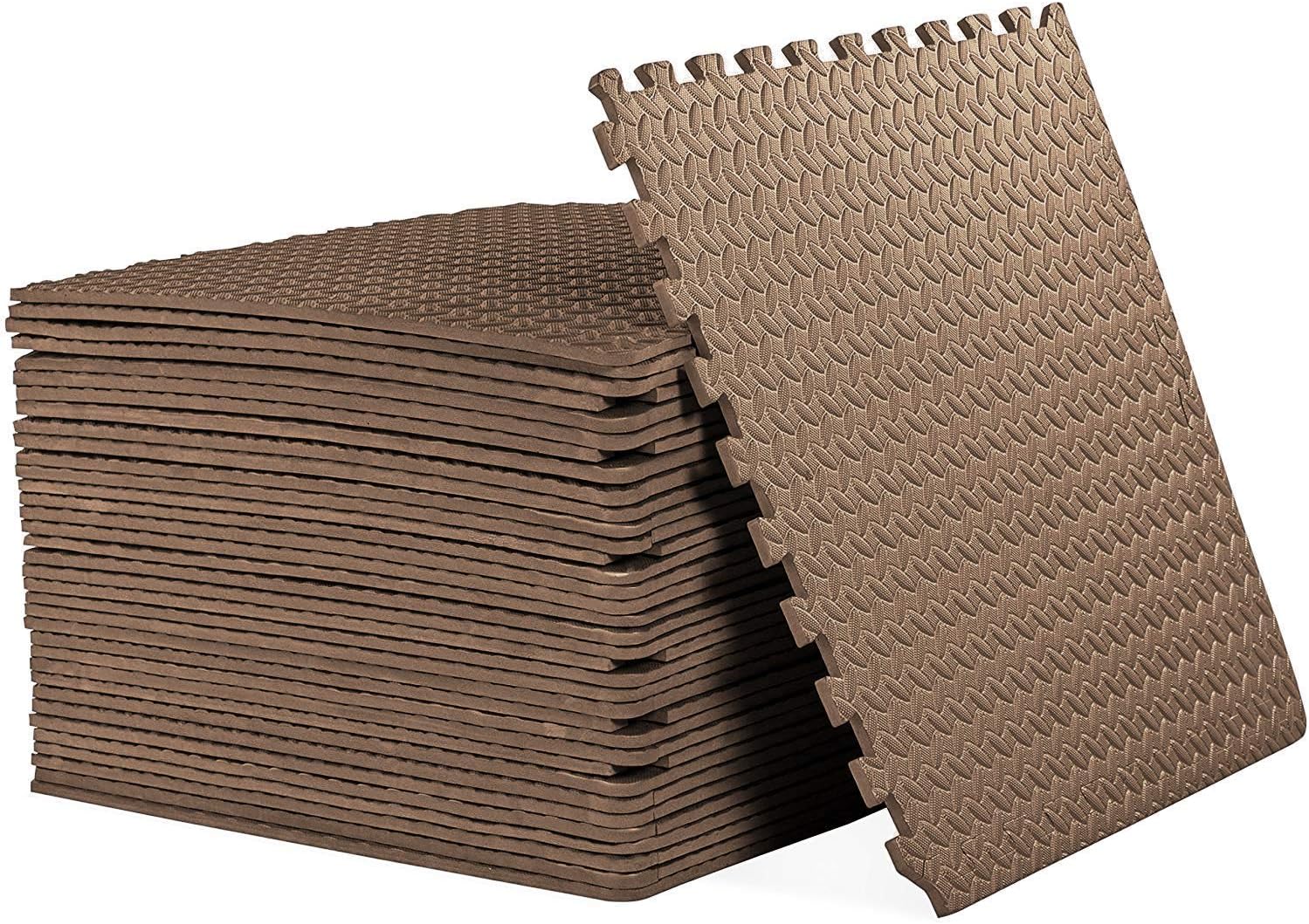 ComFy Gym Flooring Mat, Interlocking Foam Exercise Mats, Puzzle EVA gym Floor Tiles, Non slip Rubber Cushion For Home Workout, Yoga matting, Pilates, Garage, Treadmill, HIIT, Kids Baby Playroom, 60x60X1cm