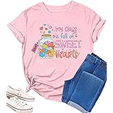 Qkdemfa Teacher Valentines Shirt My Class is Full of Sweet Hearts Shirts Teacher Gifts Teacher Tee Shirt Casual Outfit
