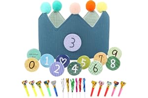 iulrtba Birthday Crown Hat Boy Girl, Birthday Crown with Numbers, Children's Birthday Party Hats, Party Decorations(Blue)