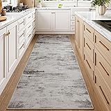 PureCozy Light Gray Runner Rug 2x6 Modern Abstract
