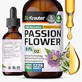 BIO KRAUTER® Passion Flower for Stress Relief - Calm & Mood Support - Pure Vegan Liquid Drops Passion Flower Extract 670 mg/Serving 2 Fl.Oz 28-Day Supply - Alcohol & Sugar Free - Natural Calm Drops