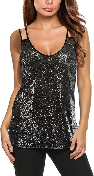 sleeveless glitter top