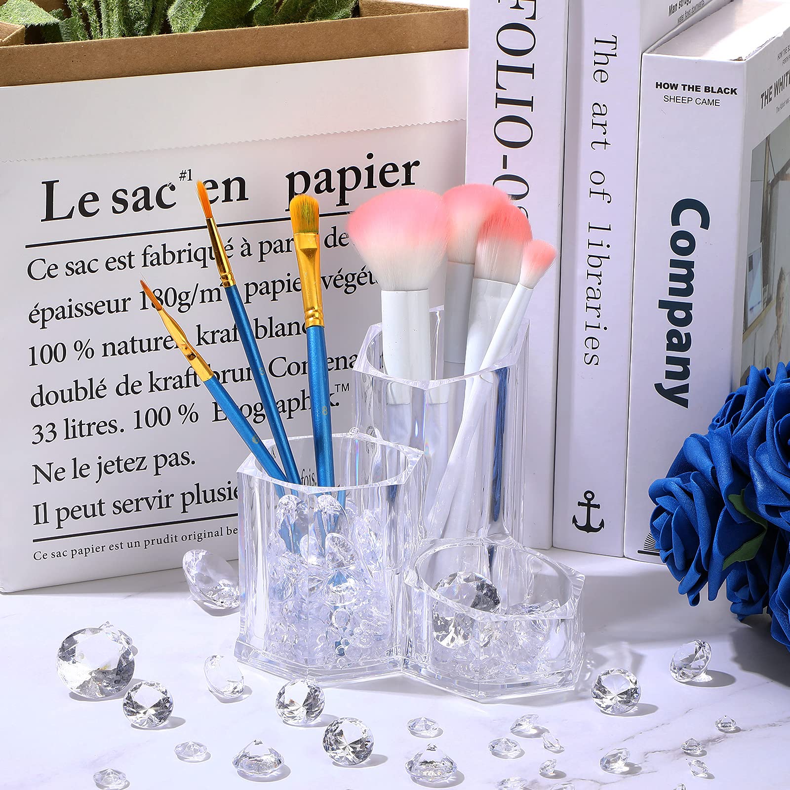 Hicarer 800-Piece Diamond Decorations - Acrylic Diamond Table Scatter Crystals for Vase Fillers, Party Decor (Clear, 30mm, 20mm, 12mm, 8mm, 4mm)