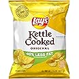 Lay's Kettle Cooked Potato Chips, 40% Less Fat Original, 1.375 Ounce (Pack of 64)