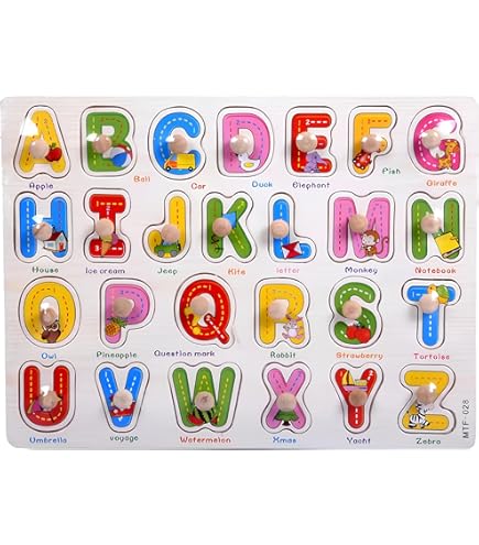 Amazon.com: Alphabet Puzzle Wooden Puzzles for Toddlers 3+ Year