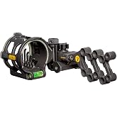 Trophy Ridge Peak 5 Pin Bow Sight - Vertical in-Line Pin Technology, Tool Less Windage and Elevation Adustability, 2nd Axis Leveling, Adjustable Rheostat Light, Glow Ring