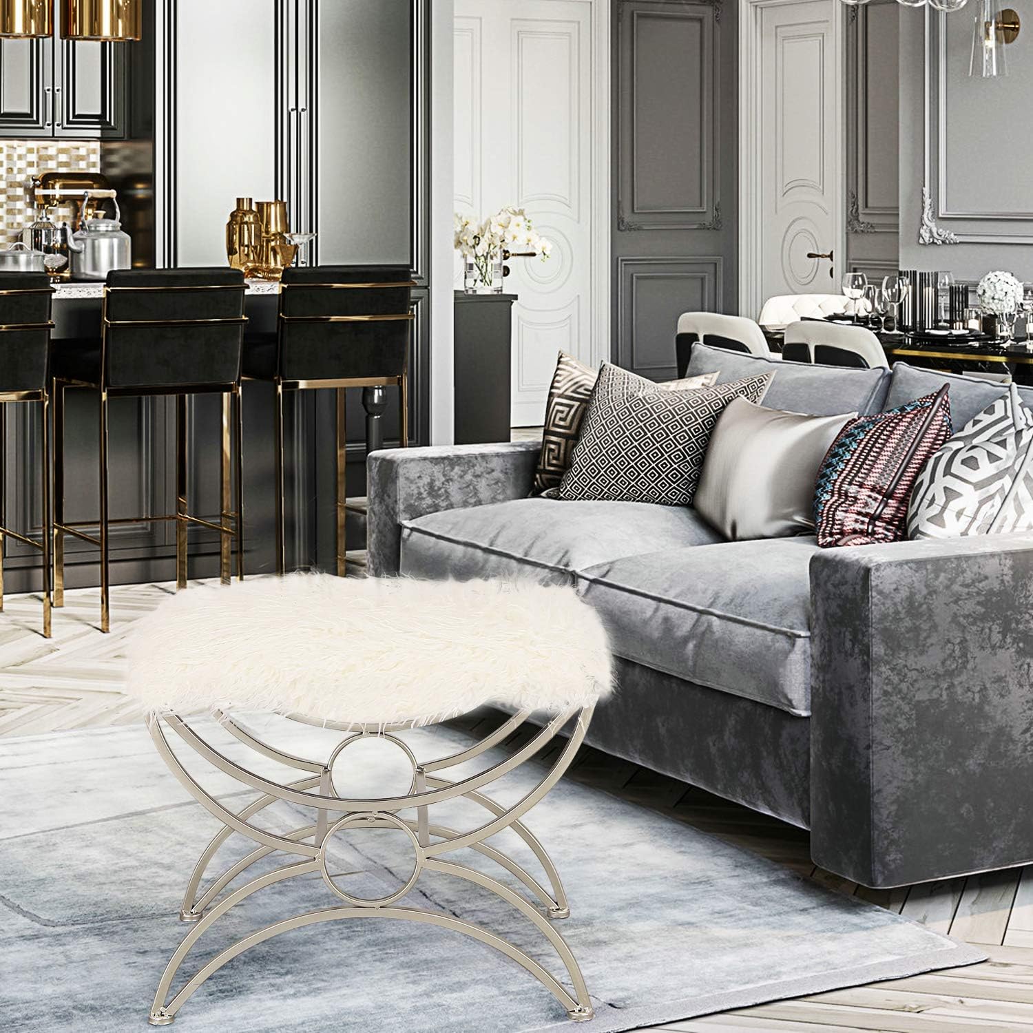 Best white small footrest ottoman