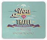 Lunarable Vintage Mouse Pad, Travel Dream Voyage