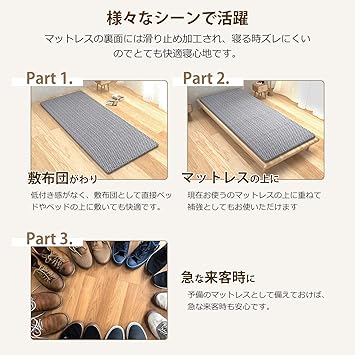 Amazon Co Jp マットレス 寝具 Insmart ベッドパッド マットレス シングル 高反発 厚さ5cm 敷布団 睡眠改善 折りたたみ マットレス ベットマット 敷布団 ブラック ホーム キッチン