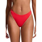 CRZ YOGA Nexfeel Low Rise Cheeky Bikini Bottoms | Double Layer, High Cut Leg, Skimpy Bum Coverage, Buttery Soft, Curved Front