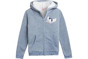 Dreamstar Girls' Sherpa Sweatshirt - Heavyweight Fur Zip Hoodie - Flip Sequin for Girls (4-16)