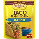 Old El Paso Taco Seasoning Mix, Ranch Flavored, 0.85 oz | Buttermilk, Garlic &amp; Chili Pepper Blend, Seasons Chicken, Beef or Pork Tacos, Enchiladas &amp; Dips