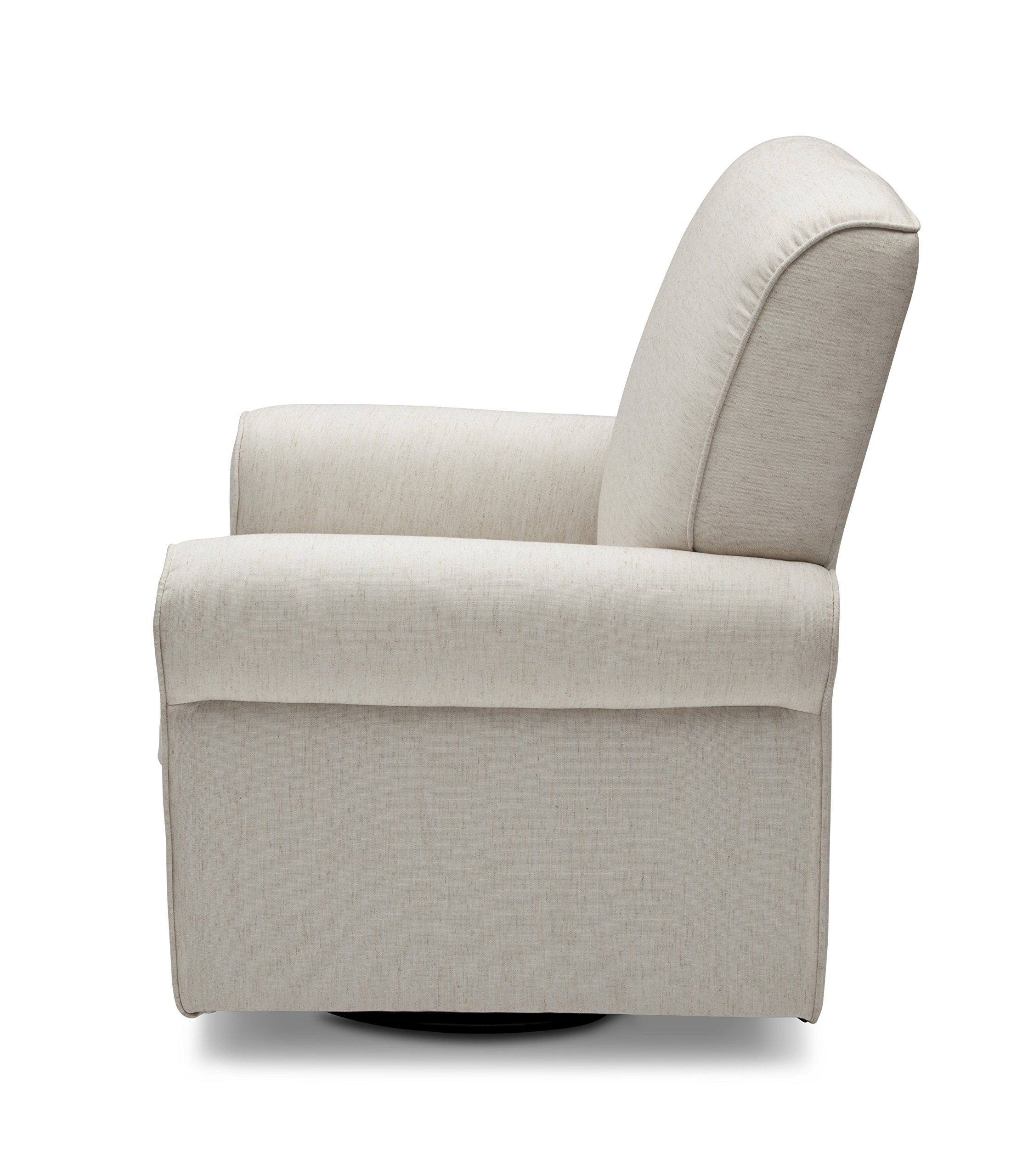 Delta Children Avery Upholstered Glider Swivel Rocker Chair, Sand