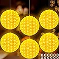 Baquler 6 Pcs 5.5 in Christmas Starlight Sphere 100 LED Lighted Sphere Balls Christmas Hanging Ball Light with Stackable Plug for Trees Xmas Party Weddings Porches Indoor Outdoor Decor(Warm White)
