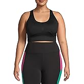 Under Control Plus Size Sport Bras for Women Large Bust Seamless Racerback Padded Yoga Workout Bras Black White Pack 1X-2X-3X