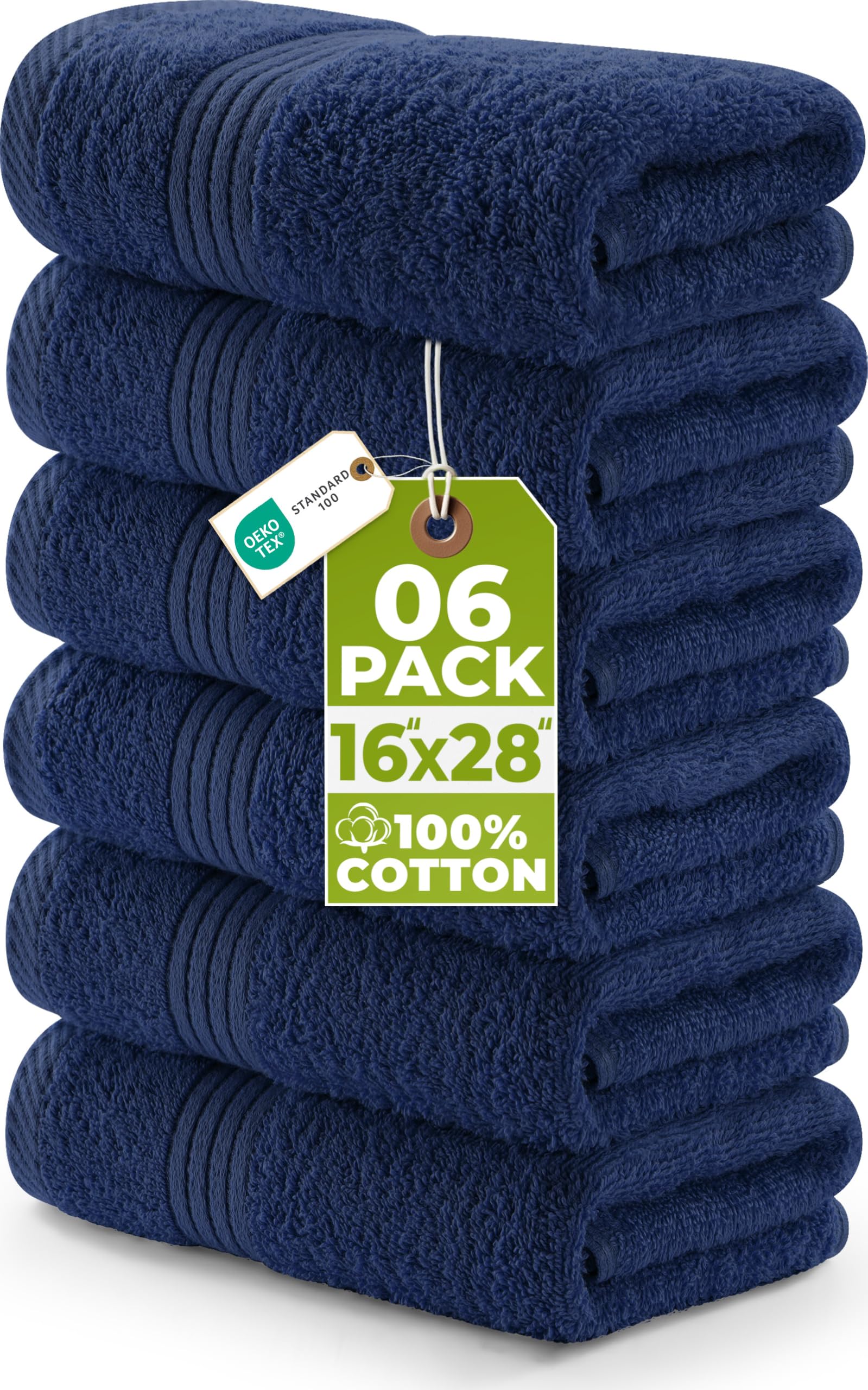 Utopia Towels - Premium Hand Towels - 100% Combed Ring Spun Cotton, Ultra Soft and Highly Absorbent, Exrta Large Thick Hand towels 41 x 71 cm, Hotel & Spa Quality Hand Towels (6-Pack) (Navy)