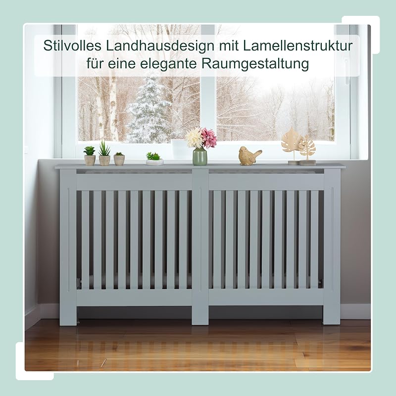 Heizkörperverkleidung, Landhausstil, versch. Größen, für alte Heizkörper, Heizungsabdeckung Regal, MDF, weiß