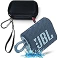 JBL GO 3 Waterproof Ultra Portable Bluetooth Speaker Bundle with Megen Hardshell Case (Blue)