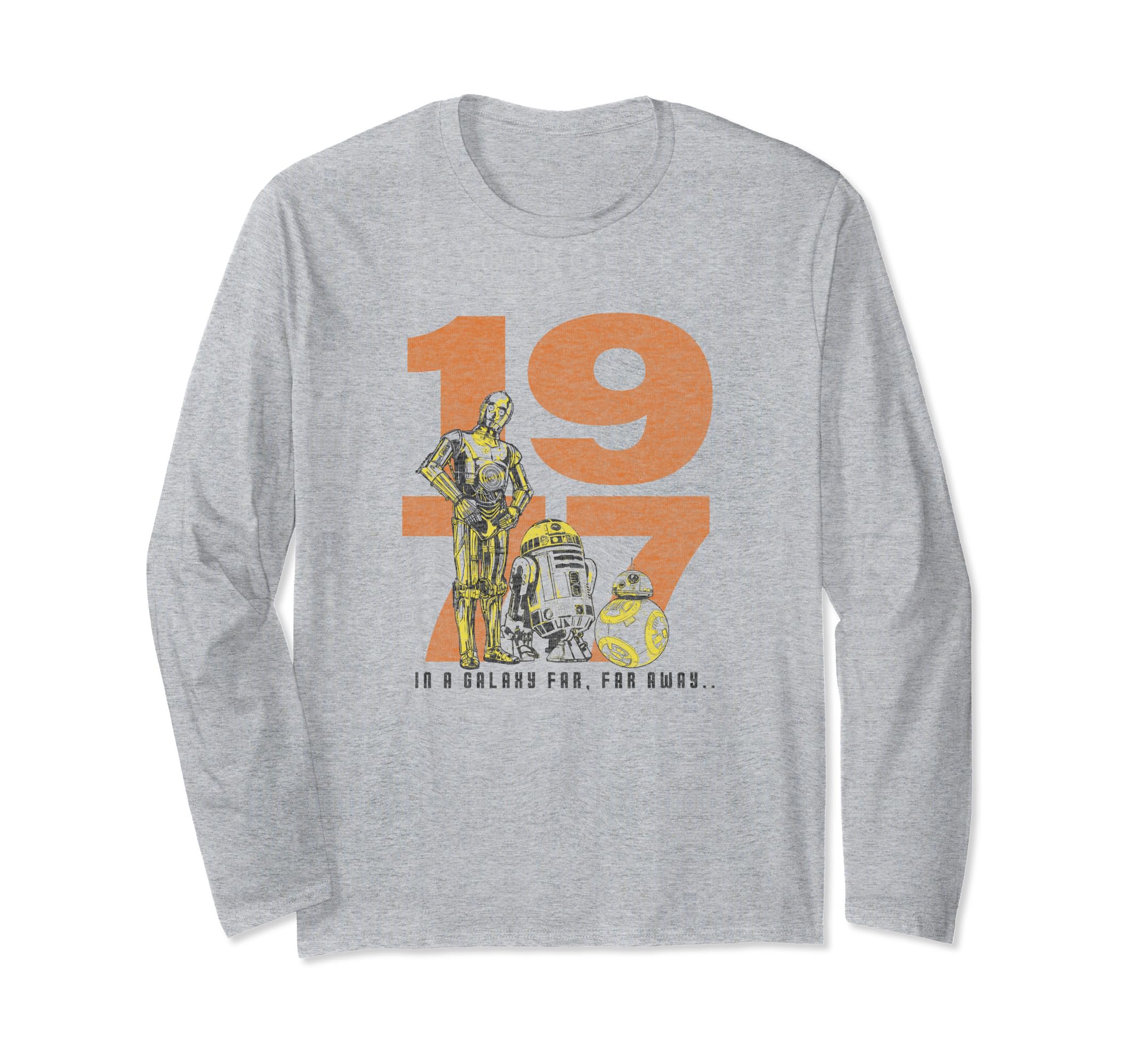 Star Wars C-3PO, R2-D2, BB-8 1977 Droids Pop Long Sleeve T-Shirt