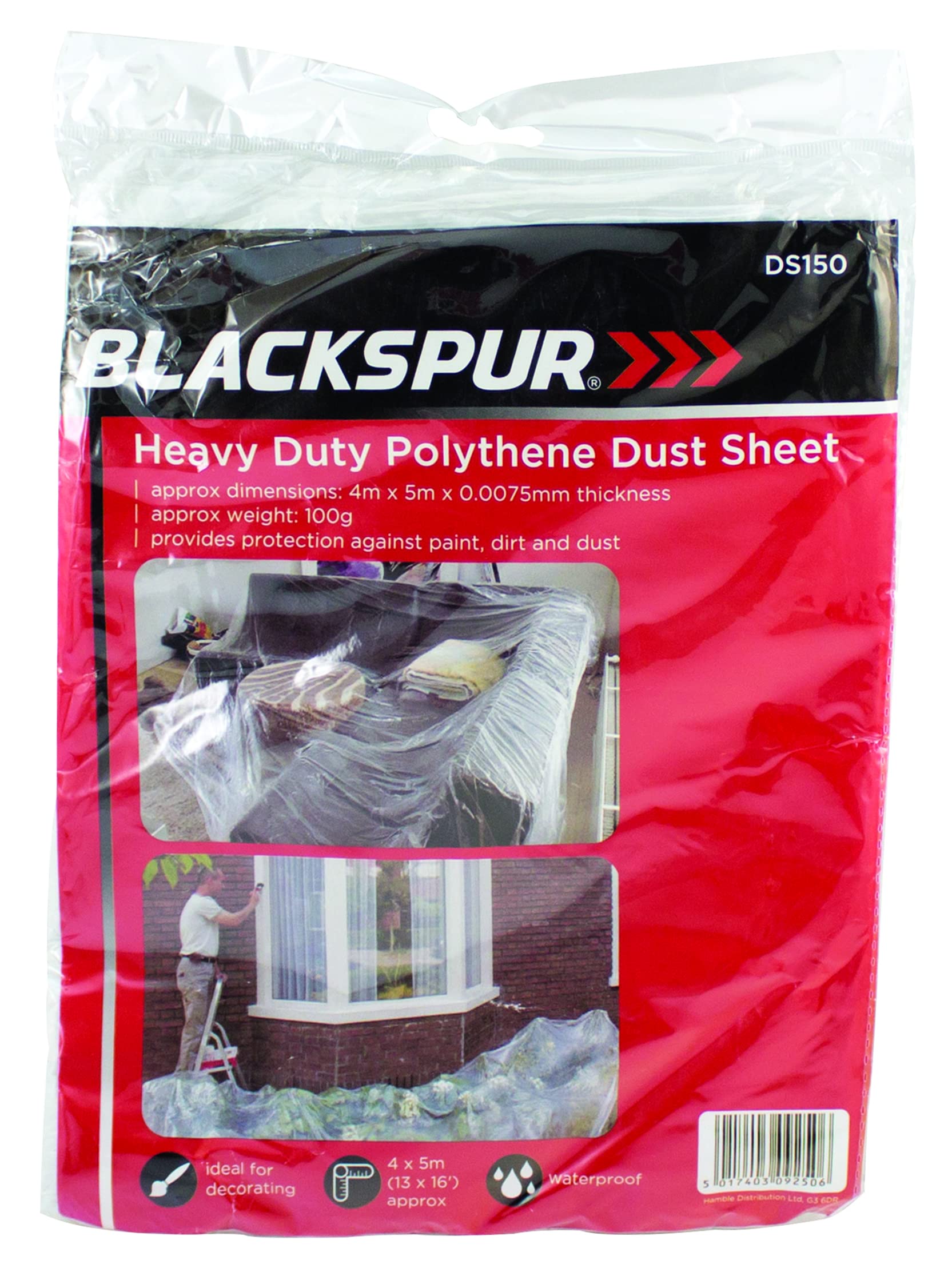 Blackspur BB-DS150 Heavy Duty Disposable Polythene Dust Sheet