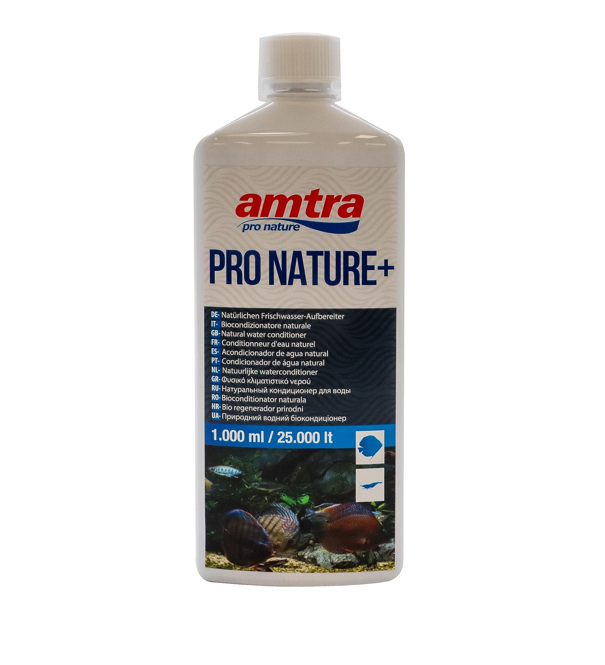 AMTRA PRO NATURE PLUS - Natural water treatment for aquariums, Bio-conditioner for aquariums, Format 1000 ml