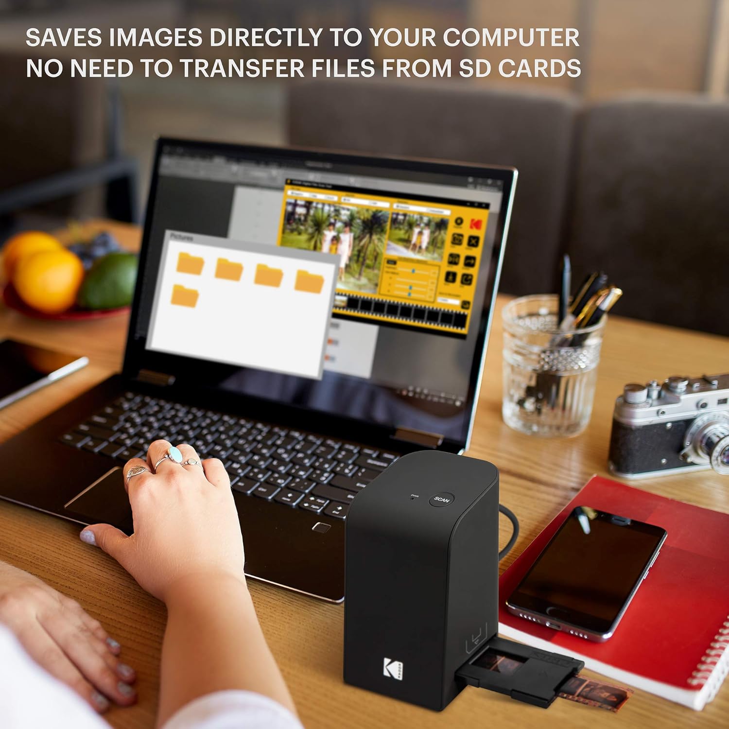 KODAK Film Scan Tool for PC and MAC – 5MP Digital Film Scanner Converts & Saves 35mm Film Negatives & Slides Directly on Your Computer with Capture and Edit Software, Easy-Load Film Inserts & More: Electronics