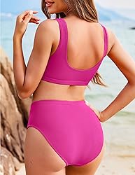 AI'MAGE Women Ribbed Bikini Sets Sporty Swimsuits