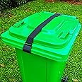 Metal Double Claw Trash Can Locks Strap for Animals,Universal Trash Can Lid Lock 1PC,Adjustable Garbage Can Lid Locks Security Strap,Trash Can Bungee Cord Belt Rope for Outside Raccoon,Trash Bin Lock
