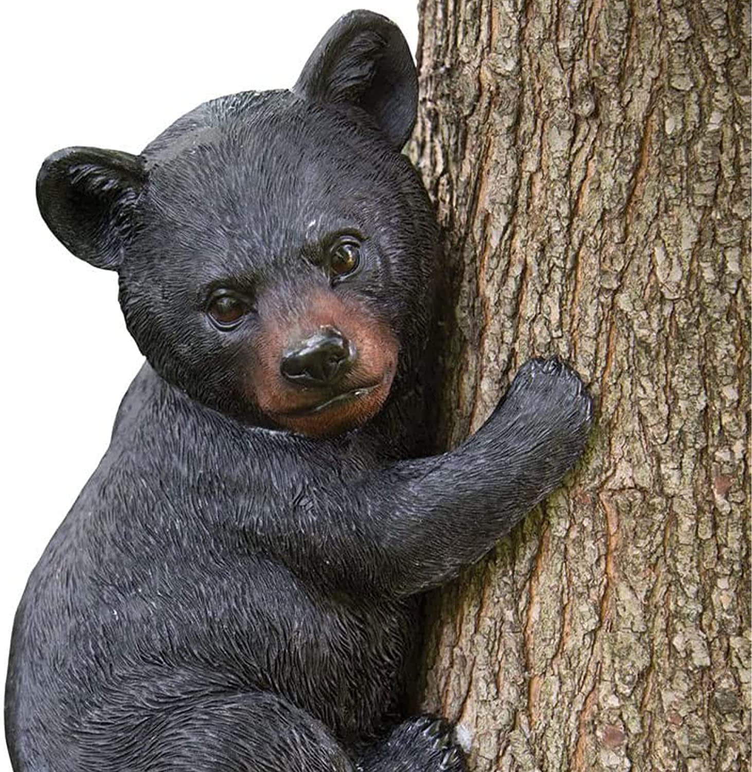 Bits and Pieces - Baby Bear Up a Tree Garden Peeker - Tree Hugger Outdoor Tree Sculpture-Gifts and Garden Décor Tree Hugger Faces for Trees - Bear Cub Resin Sculpture, 35cm long x 20cm wide