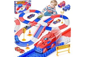 Spider Toys for 3-8 Year Old Boys,TopDollo 3 4 5 6 Year Old Boy Gifts Kids Toys for Boys 4-6 Spider Trian Track Set with 5 Al