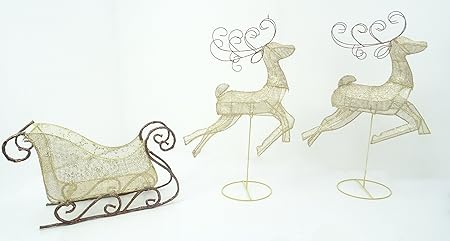 Decorazioni Natalizie Renne.Christmas Concepts 84cm 33 Renne Glitter Oro E Bronzo Con Slitta Di Babbo Natale Decorazioni Natalizie Decorazioni Natalizie Da Interno E Da Esterno Amazon It Casa E Cucina