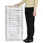 Gurfuy Extra Large Long Rectangle Ottoman Table Tray 40"x20" - Rustic Wooden Serving Tray for Farmhouse Decorative Oversized Coffee Table Trays Living Room Kitchen Counter Breakfast White