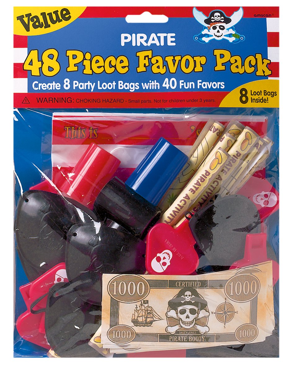 Amscan – int398222 Dry Crying Pirate Treasure Favor Pack – 48 Pieces