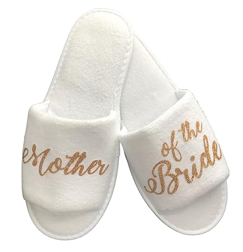 white and gold slippers