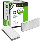 meite 16 Gauge 7/16 Inch Standard Crown Staples, 2" Length, 1,400 PCS | Galvanized Heavy Duty Construction Staples for Staple Gun, Ideal for Roof Decking Subflooring Wall Sheathing Fencing
