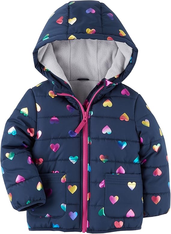 Carter's Toddler Girls' Fleece Lined Puffer Jacket Coat (12