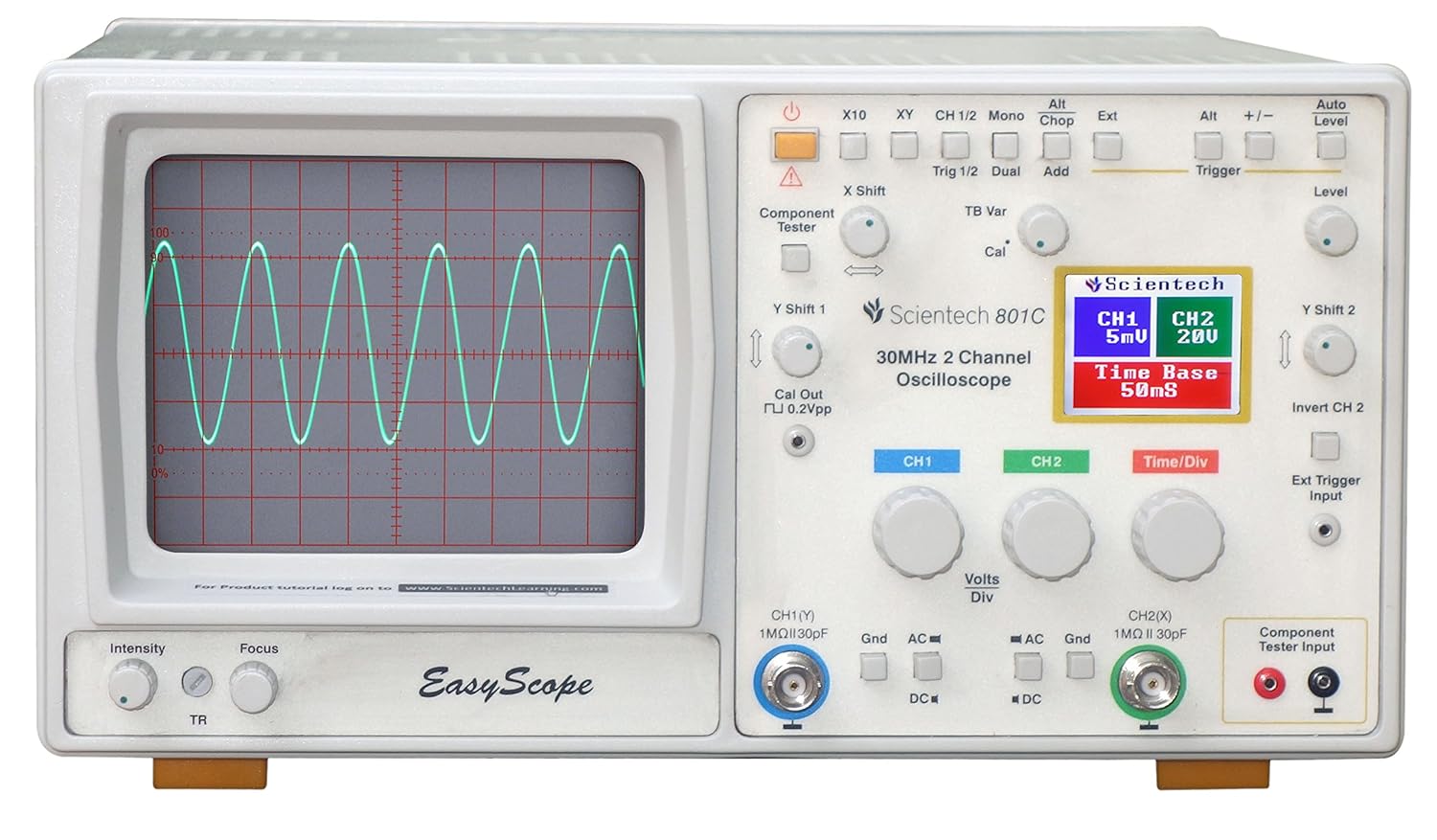 Scientech 801C 30 MHz Oscilloscope with Color LCD Digital Readout ...
