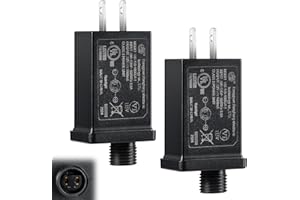 YUNVI 2 PCS Replacement Yard Inflatable Adapter,12V 1A Class 2 Power Supply, Low Voltage Transformer US Plug for Halloween/Thanksgiving/Christmas Inflatables
