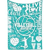 InnoBeta Volleyball Gifts for Teen Girls & Team, Volleyball Throw Blanket - 50 x 65 inches (Teal)