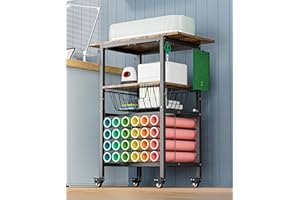 Queension Craft Cart with Wheels for Cricut Machines, Craft Organization and Storage Stand with Basket, Cutting Machine Stand for Cricut Accessories, Vinyl Roll Organizer, Black