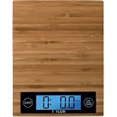 Taylor Bamboo Surface Digital Kitchen Scale - 11 lb Max Capacity | 11 lb Capacity, Eco-Conscious Platform, Tare Function, Backlit LCD, Food Scale for Cooking, Baking, Meal Prep