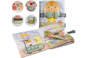 Taf Toys Busy Book for Toddlers 1-3 - Montessori Activity Book with 12 Sensory Learning Activities - Develops Fine Motor Skills and Early Numeracy Through Play