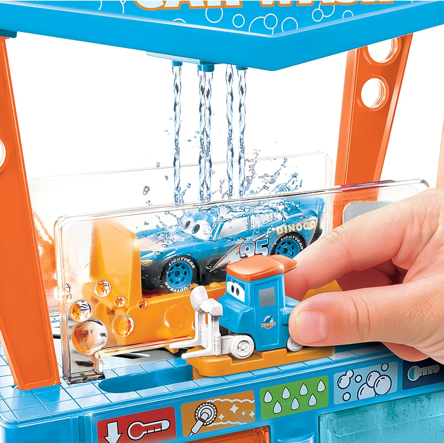Disney Cars Toys and Pixar Cars Color Change Dinoco Car Wash Playset with Pitty and Exclusive Lightning McQueen Vehicle, Interactive Water Play Toy for Kids Age 4 Years and Older: Toys & Games